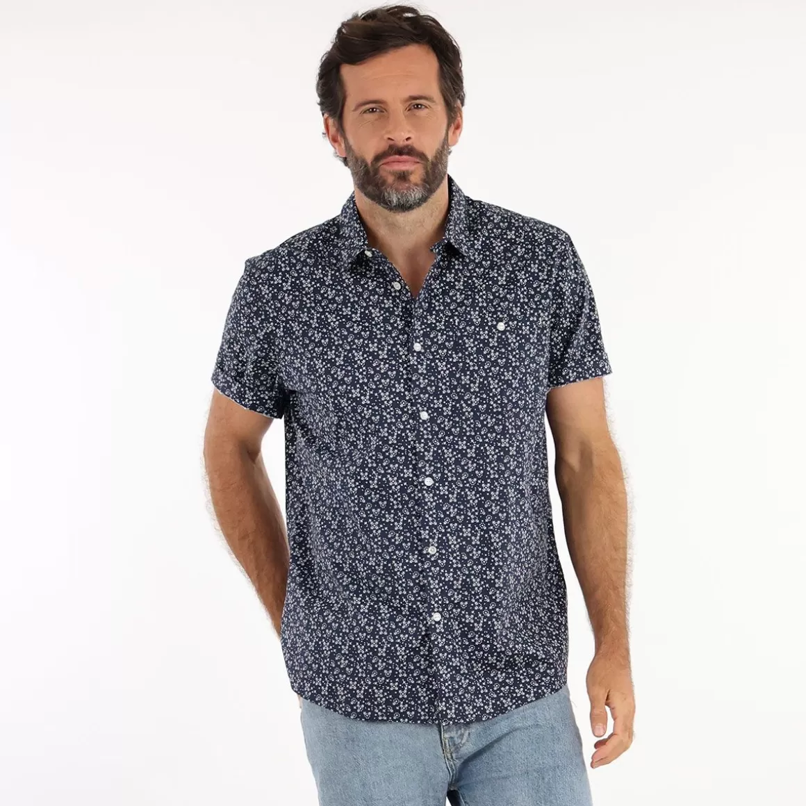 OXBOW Shirt CHEPRIM - Deep Marine Flash Sale