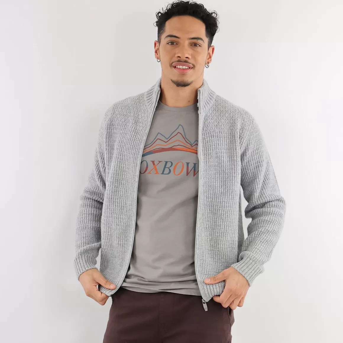 OXBOW Sweater PERALF - Gris Chiné Heather Grey Flash Sale