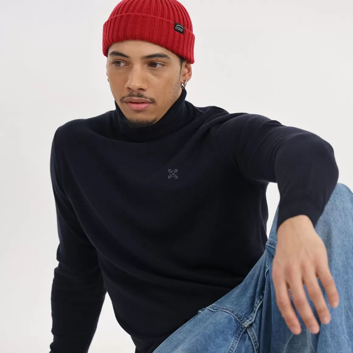 OXBOW Sweater PEROL - Deep Marine Chiné Heather Deep Marine Hot