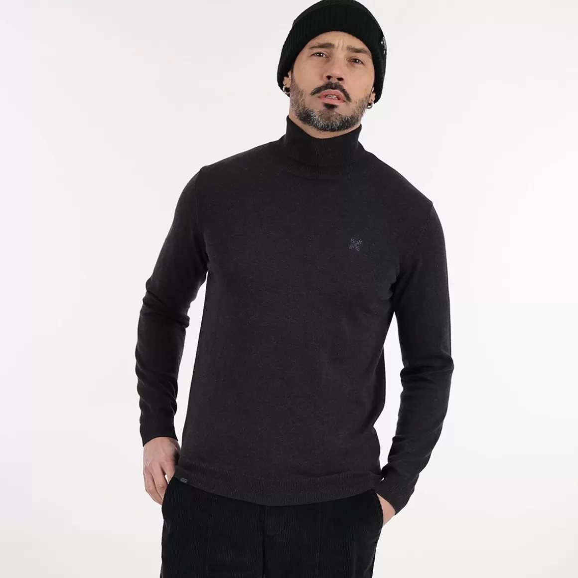 OXBOW Sweater PEROL - Noir Chiné Heather Black Flash Sale