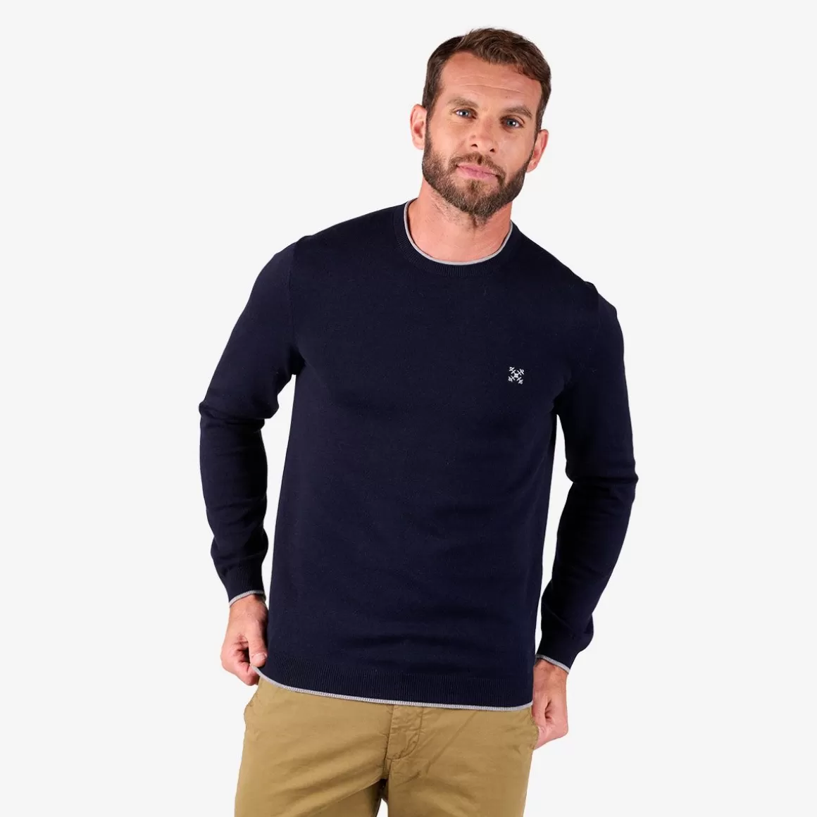 OXBOW Sweater PERONI - Deep Marine Chiné Heather Deep Marine Hot