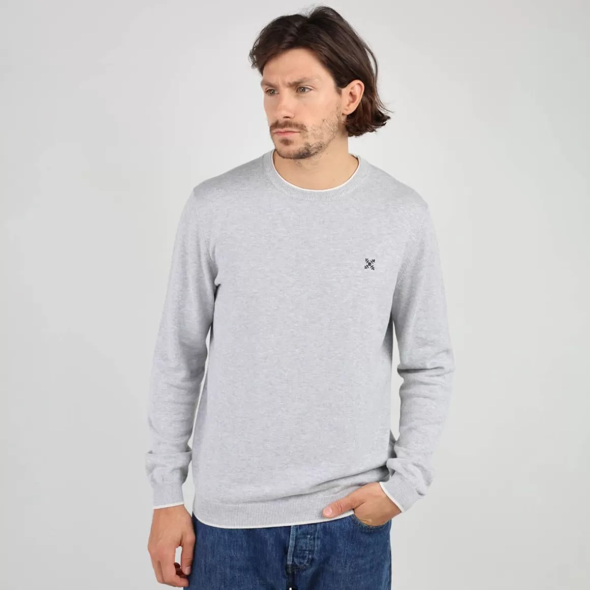 OXBOW Sweater PERONI - Gris Chiné Heather Grey Shop
