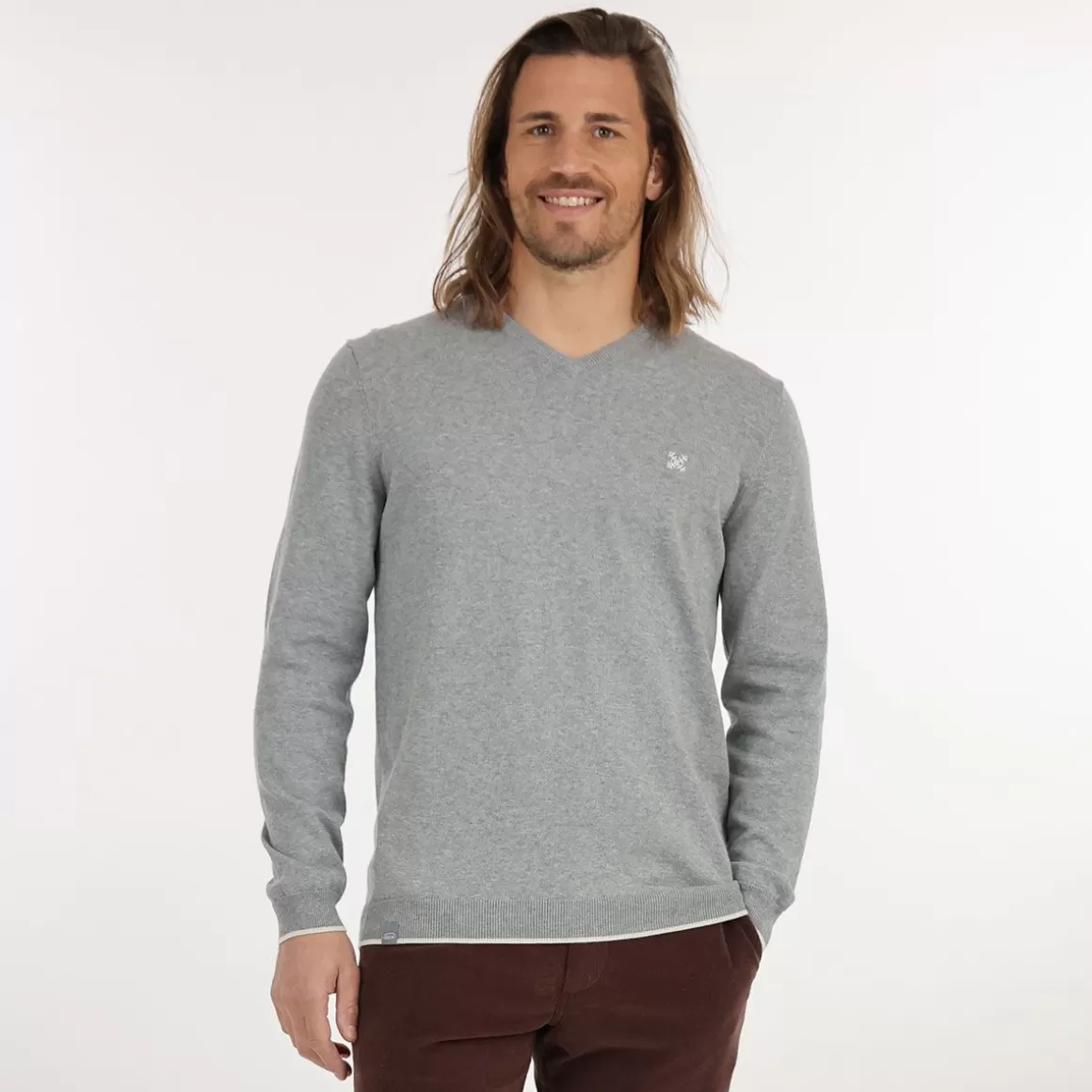 OXBOW Sweater PIVEGA - Gris Chiné Heather Grey Best Sale