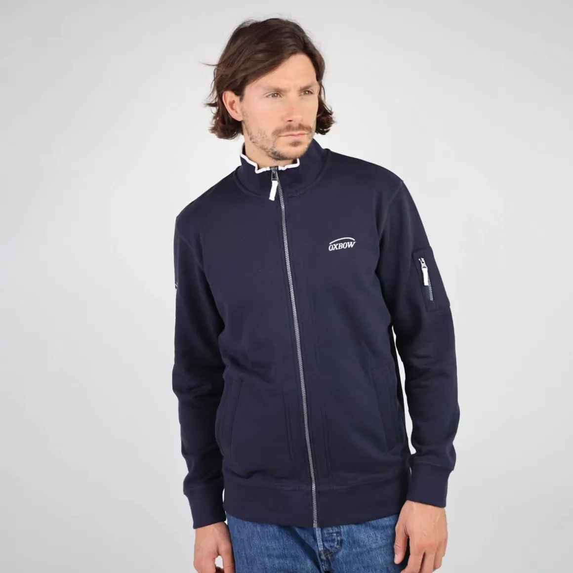 OXBOW Sweatshirt SALTCOATS - Deep Marine Chiné Heather Deep Marine Outlet