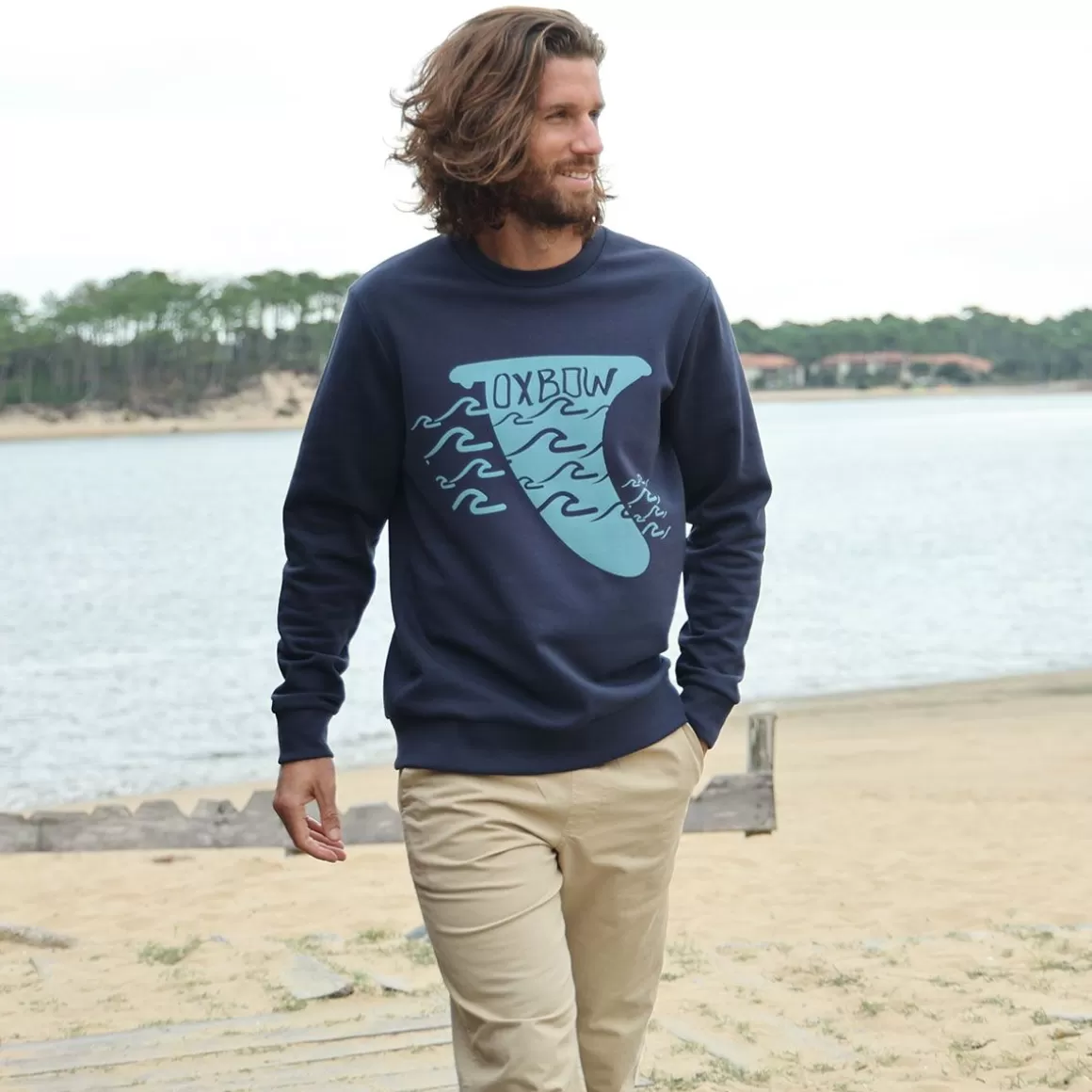 OXBOW Sweatshirt SOLAIO - Deep Marine Fashion