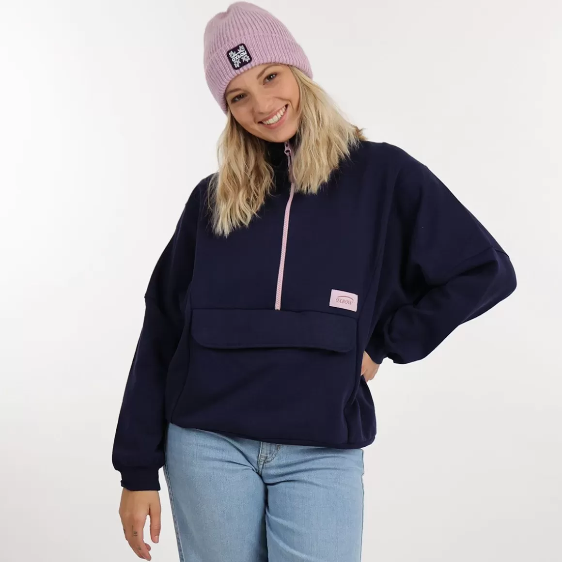 OXBOW Sweatshirt SUSAN - Navy Best Sale