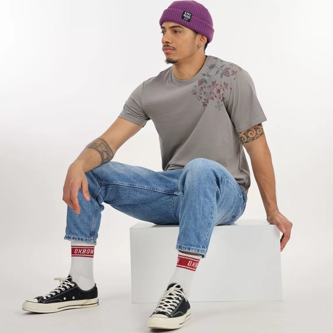 OXBOW Tee-Shirt TASTA - Gris Cendre Ash Grey Store